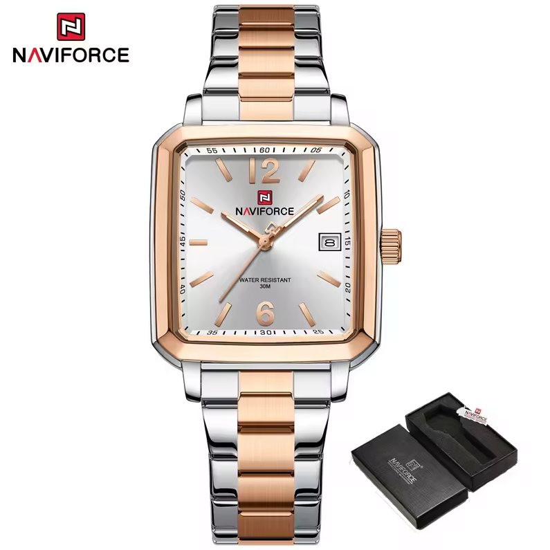 Naviforce 9252 Silver Rose White Men