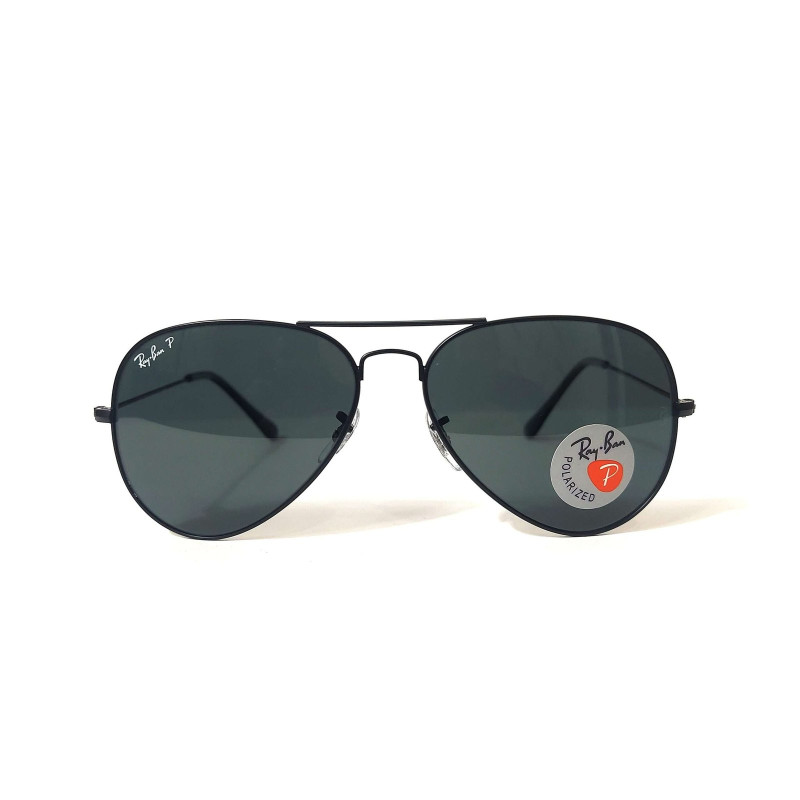 Ray-Ban RB3025 Aviator Black Polarized Glass Sunglasses