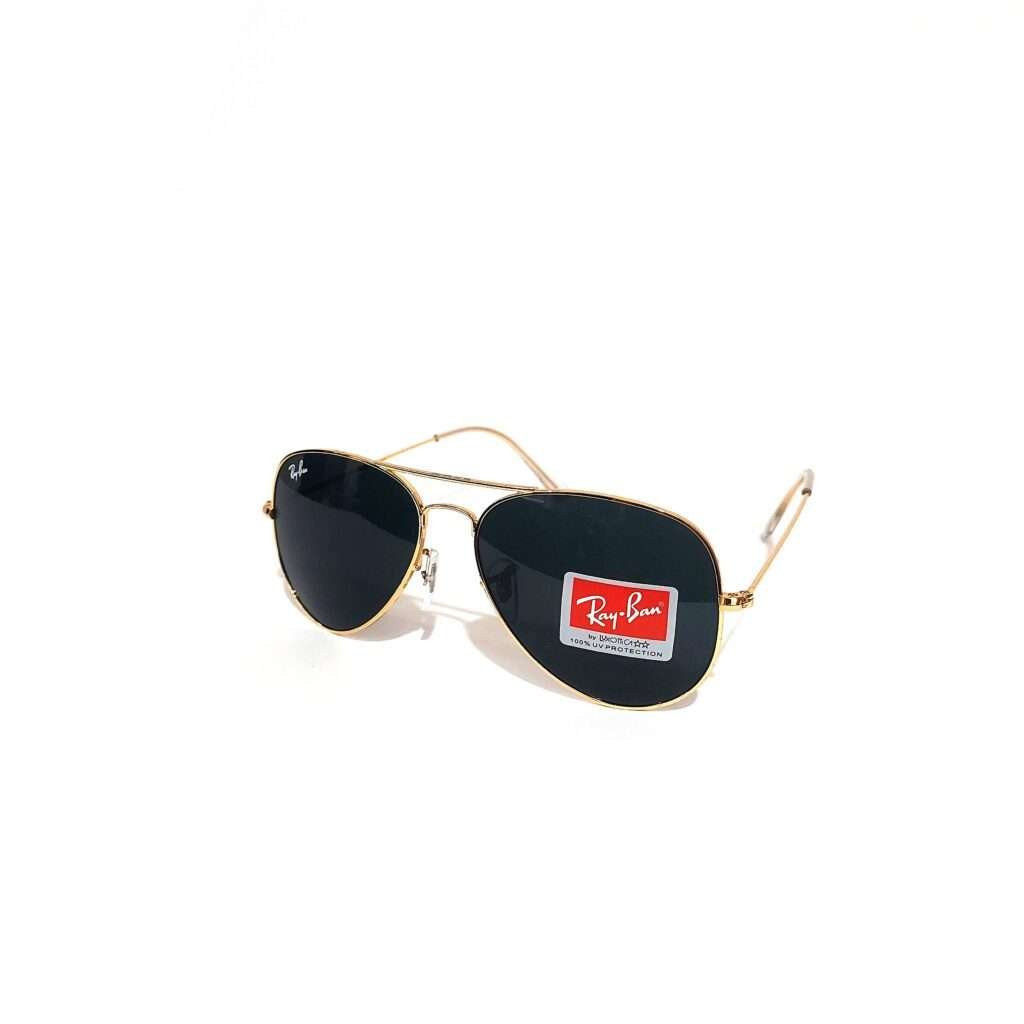 Ray-Ban Gold Aviator Black Glass Lens Sunglasses