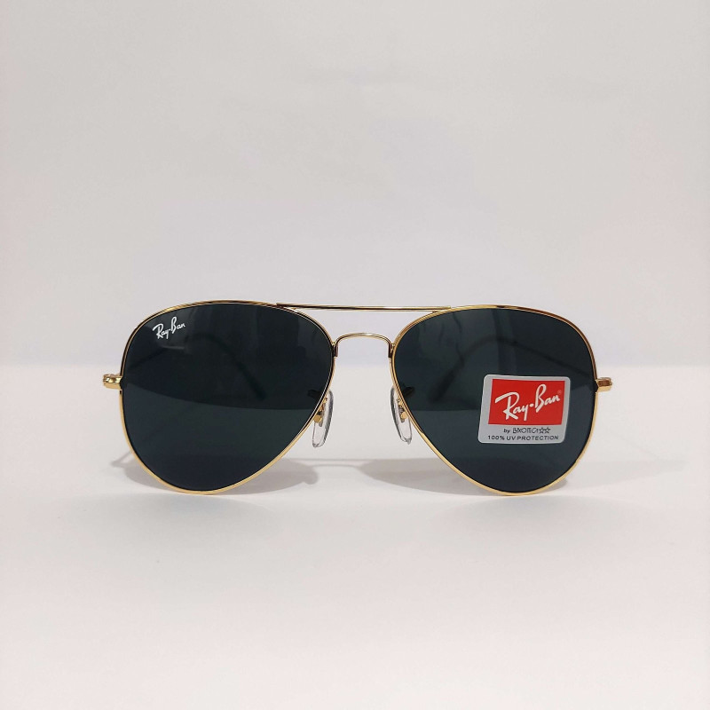 Ray-Ban Gold Aviator Black Glass Lens Sunglasses