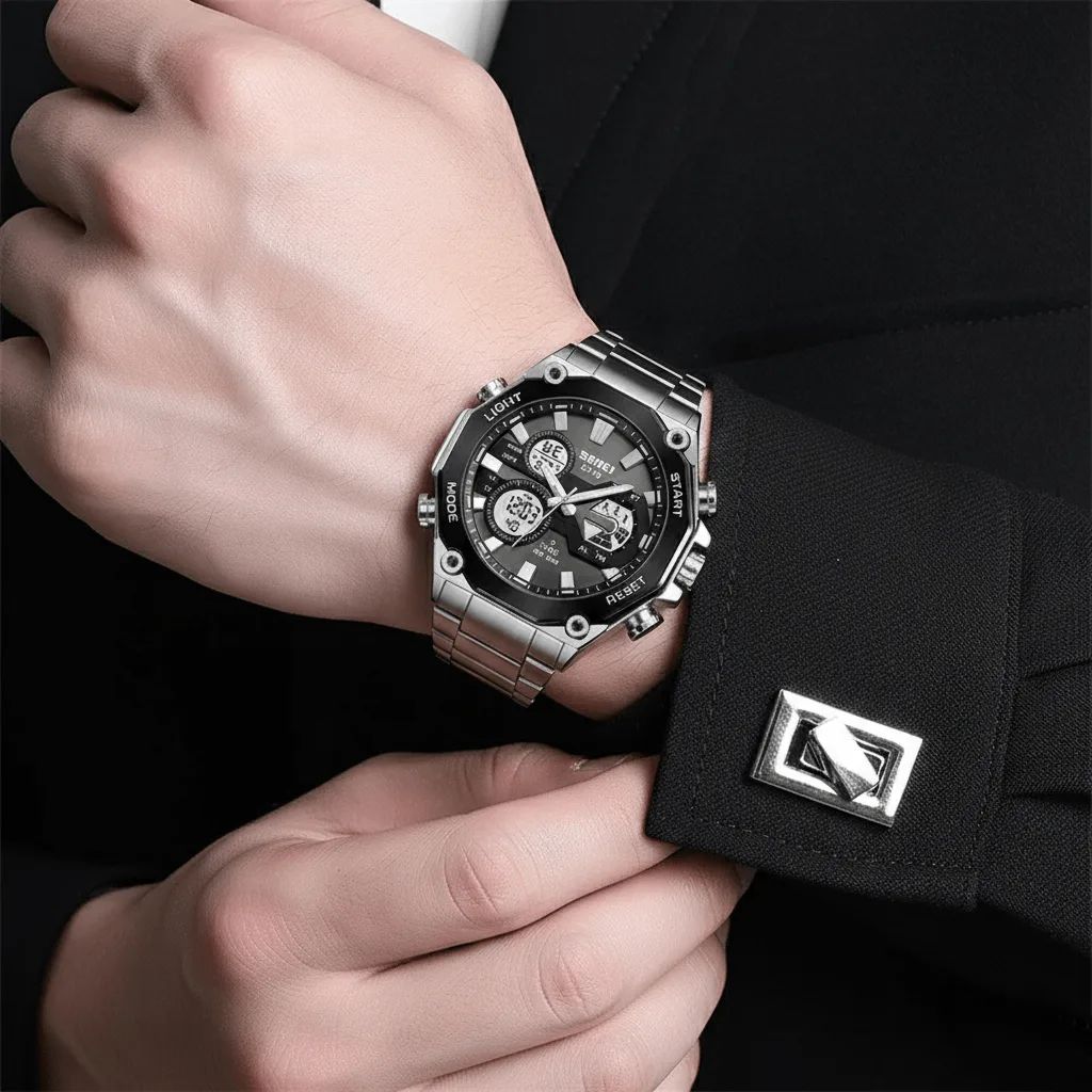 Original SKMEI Men’s Watch 2210 Silver Black