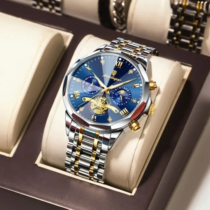 Poedagar 938 For Men - Silver Gold Blue